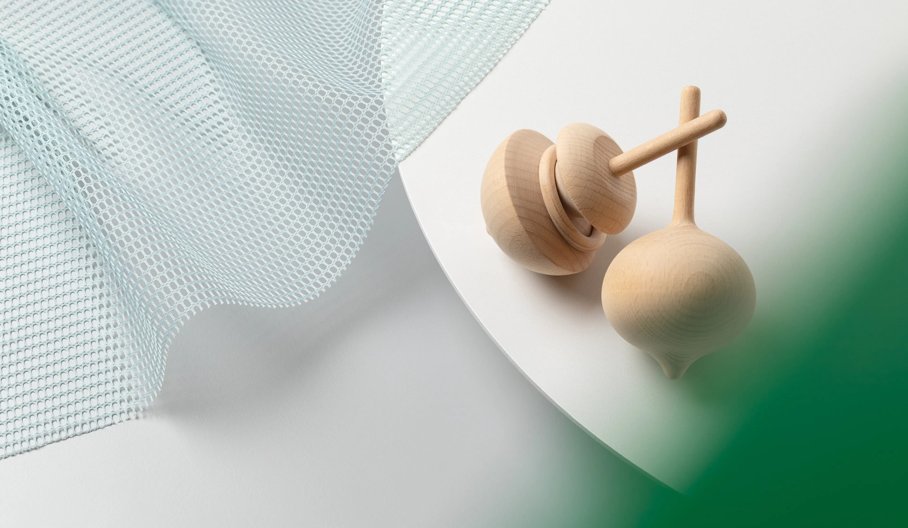 Conceptual image of materials, textiles and colours from New Nordic School by the Sea in Helsinki.