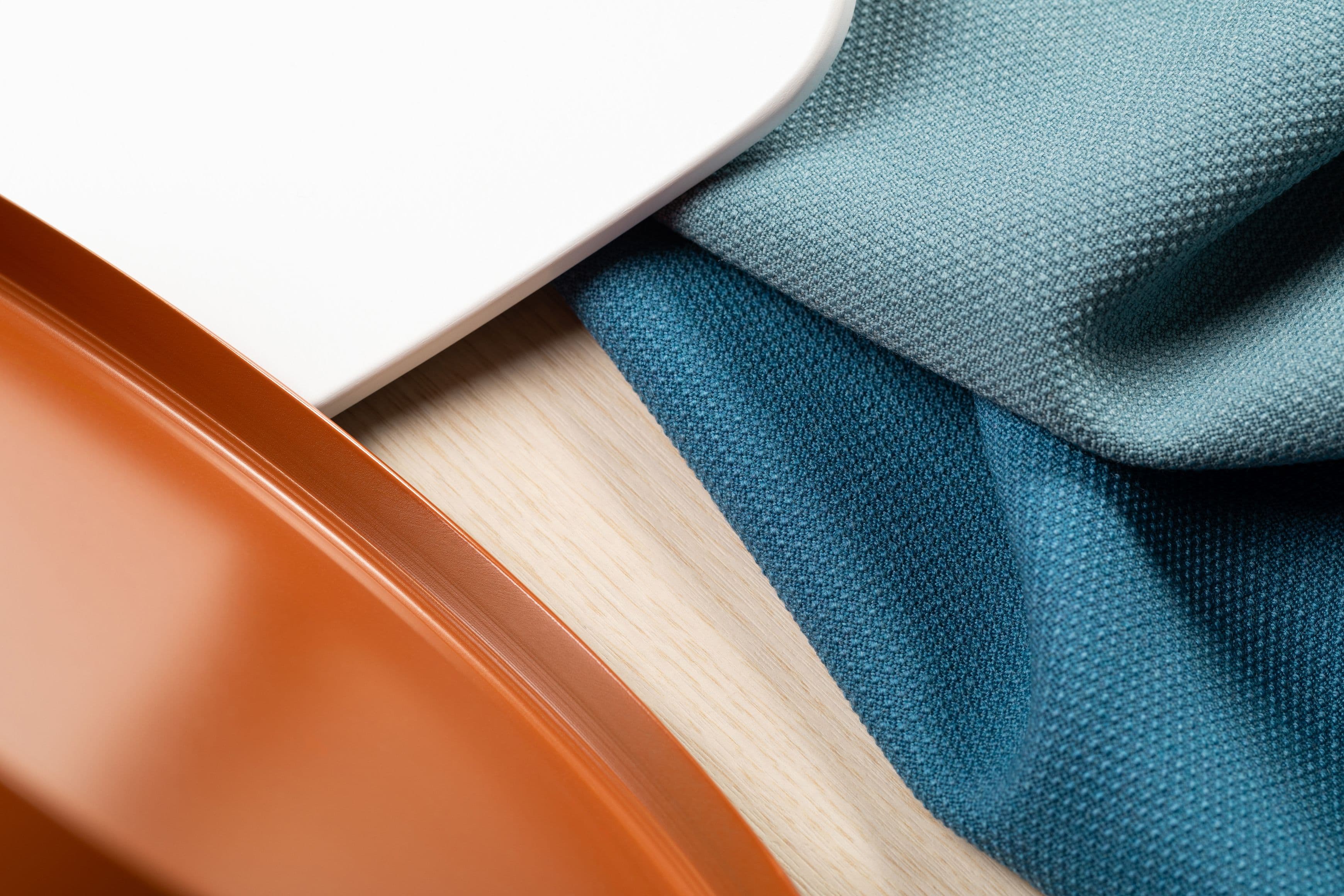 Conceptual image of materials, textiles and colours at Nordseter School in Oslo.