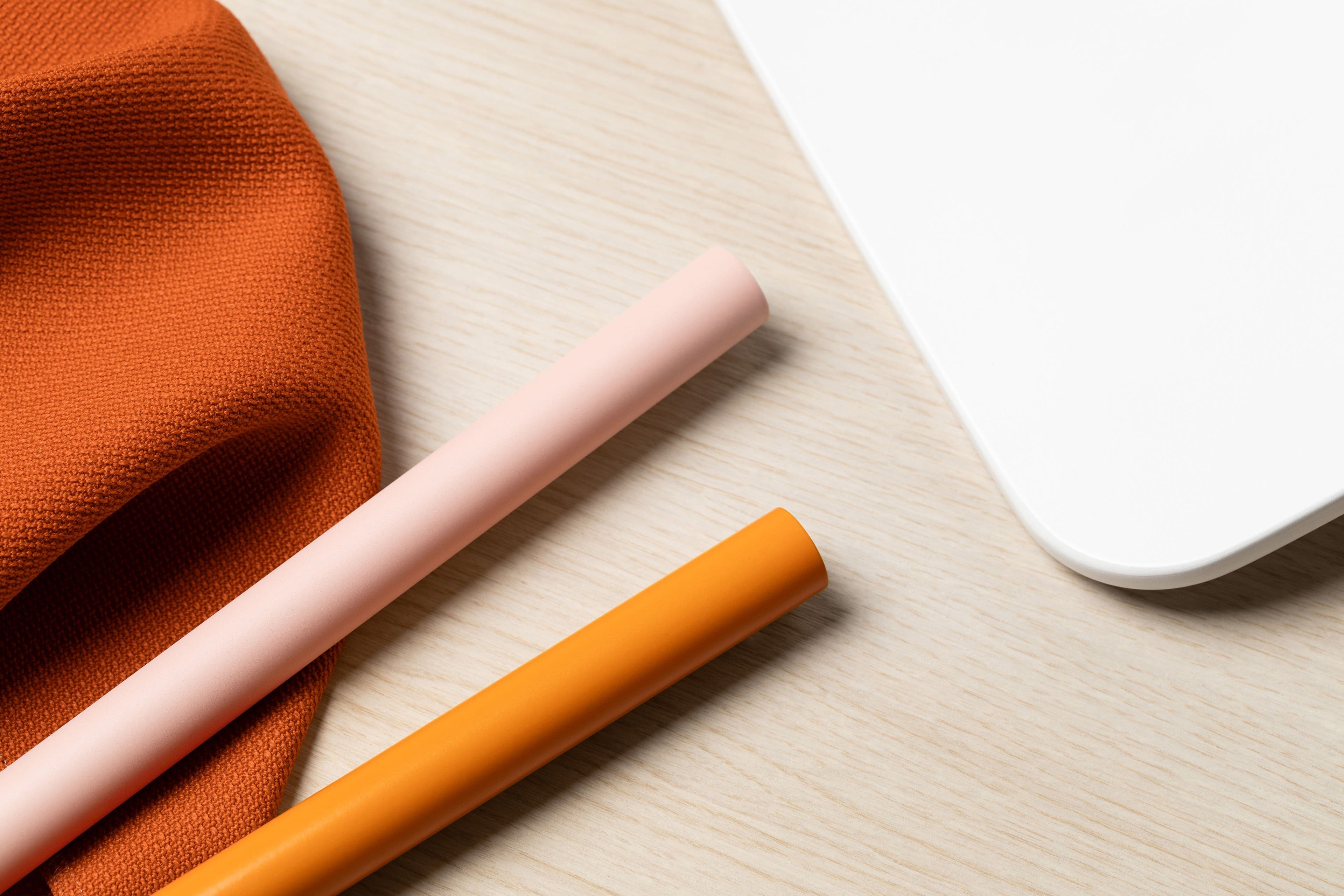 Conceptual image of materials, textiles and colours at Uranienborg school in Oslo.