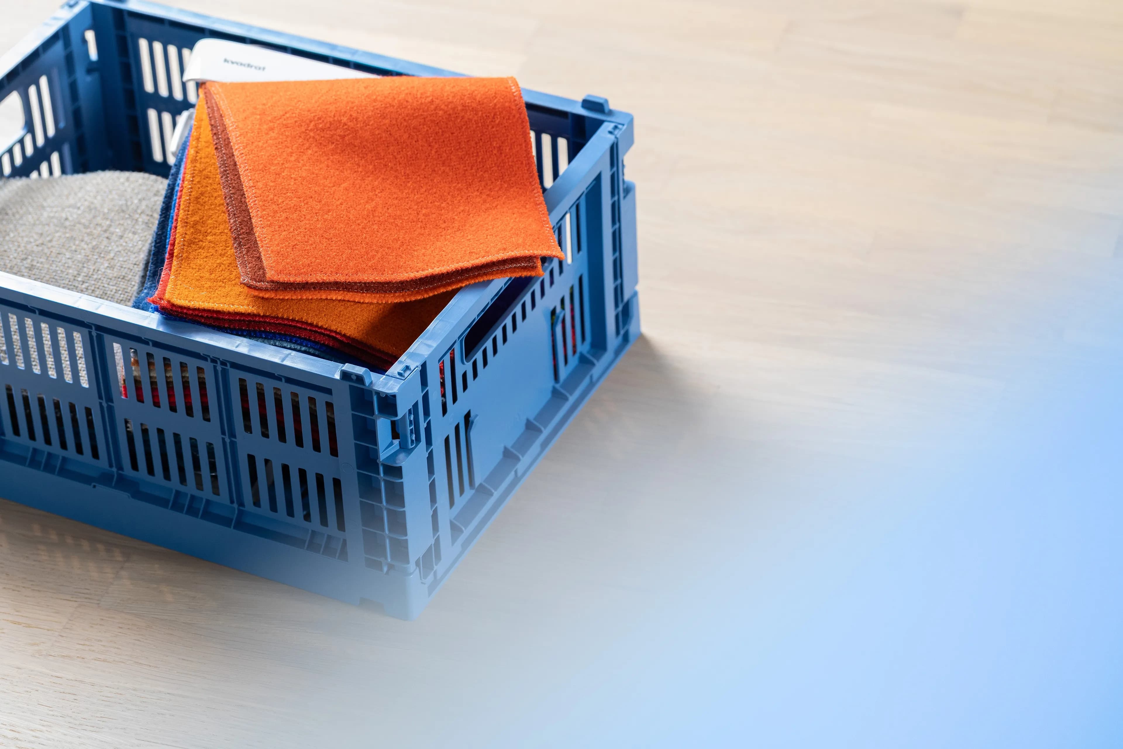 Conceptual image containing material and colour samples.