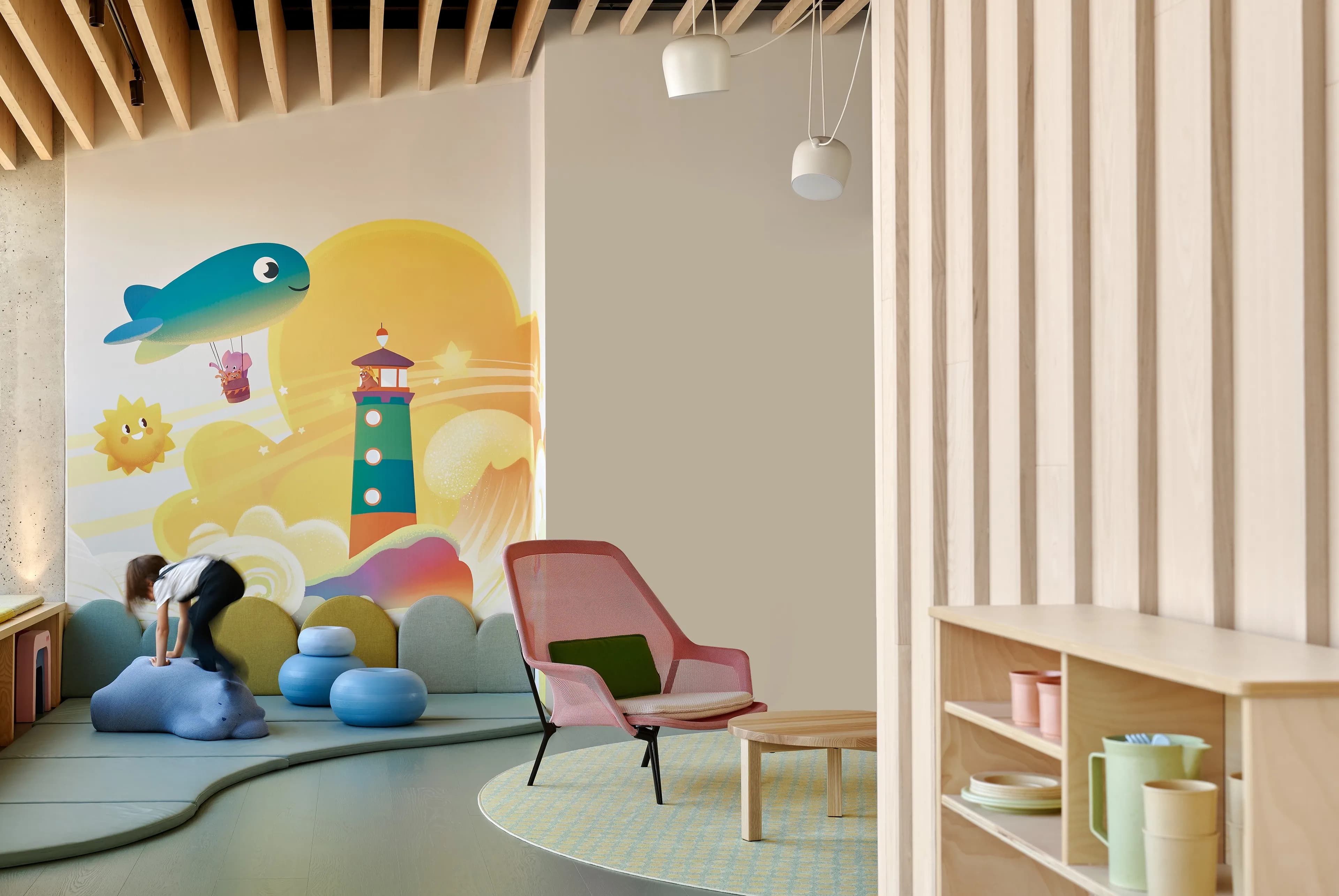 Image of the interior of New Nordic School by the Sea in Helsinki.